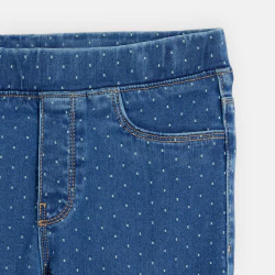 Girl's blue polka dot jeggings