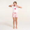 Girl's white strawberry 2-piece summer pyjamas