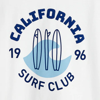 Boy's white surf club short-sleeve T-shirt