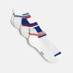 Boy's striped white short socks (set of 3)