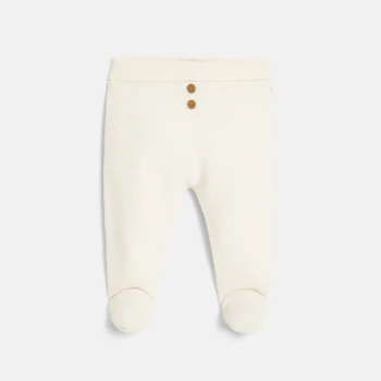 Newborn white velvet trousers with feet