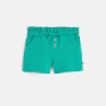 Baby girl's green shorts in lightweight textured cotton