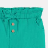 Baby girl's green shorts in lightweight textured cotton