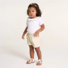 Baby girl's beige shiny striped shorts