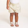 Baby girl's beige shiny striped shorts