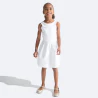 Girl's elegant white jacquard motif dress