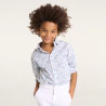 Boy's multicoloured cotton and linen floral shirt