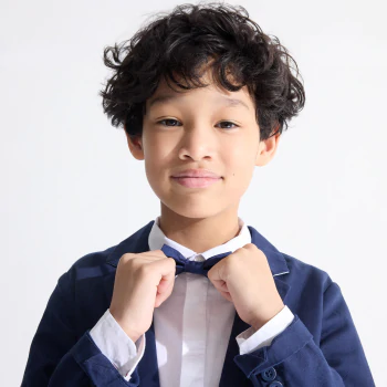 Boy's white shirt with bow tie