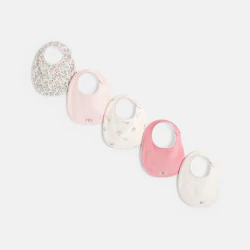 Baby girl's pink sponge bibs (pack of 5)