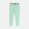 Girl's green balloon trousers + belt