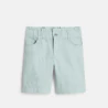 Girls' light green canvas Bermuda shorts