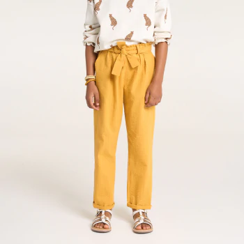 Girl's plain yellow chinos