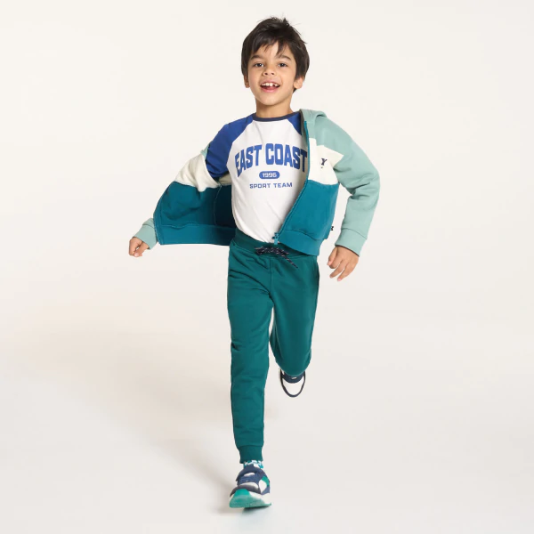 Boy's teal blue fleece joggers