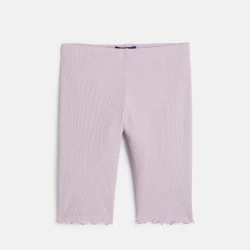 Girl's mauve ribbed cotton cycling shorts