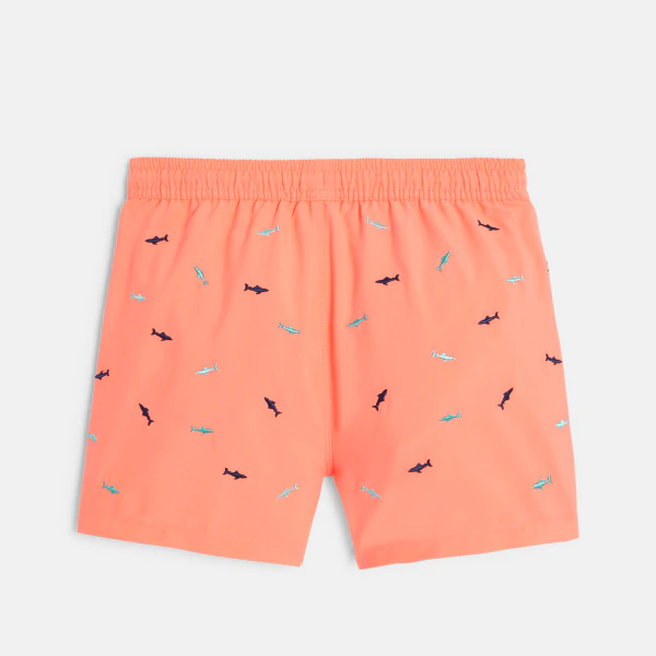 Boy's embroidered orange swimming trunks