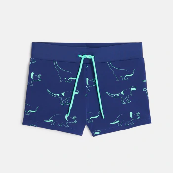 Boys' blue dinosaur motif swim shorts