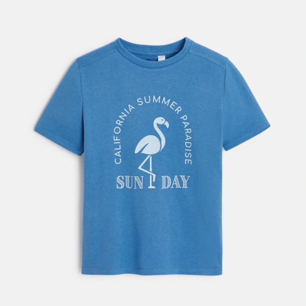 Boy's blue slogan T-shirt