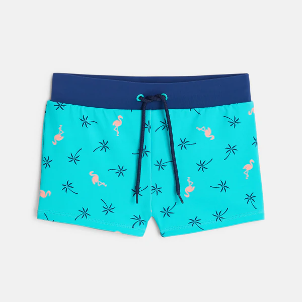 Boy's blue printed swimming shorts