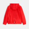 Boy's red waterproof windcheater jacket.