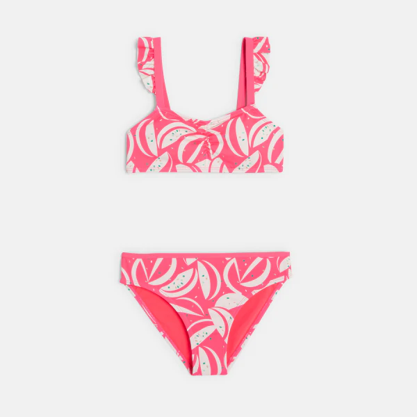 Girl's pink printed bikini