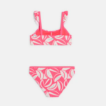 Girl's pink printed bikini