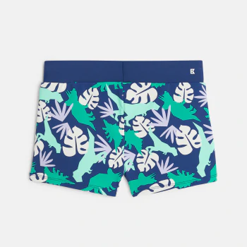 Boys' blue dinosaur motif swim shorts