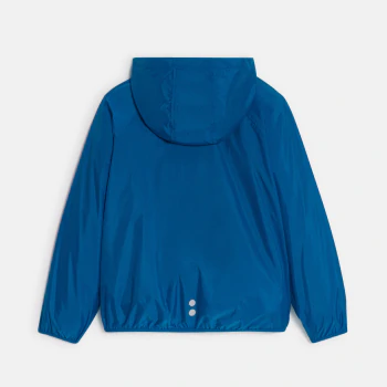 Boy's blue waterproof windcheater jacket.