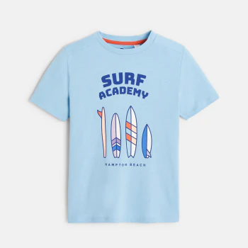 Boy's blue surf motif T-shirt