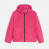 Girl's pink waterproof windcheater jacket.