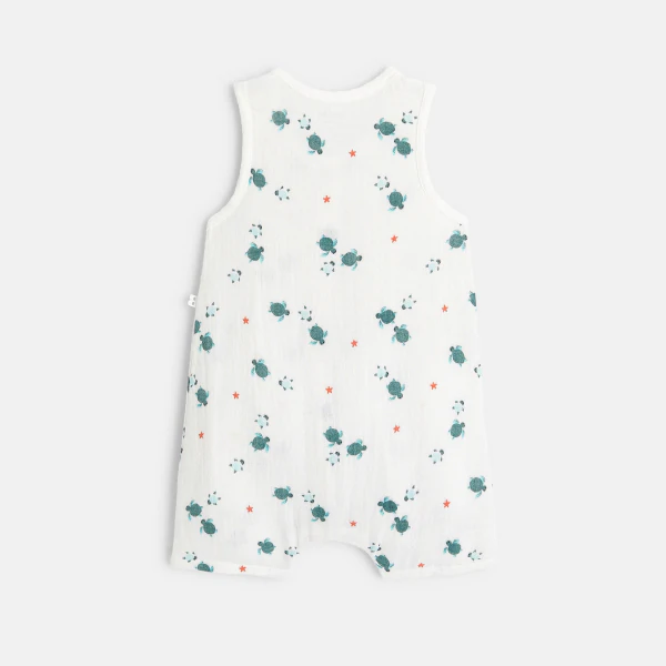 Baby boy's white turtle playsuit