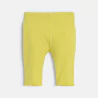 Baby girl's plain yellow corsair-length ribbed leggings