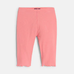 Girl's pink ribbed cotton cycling shorts