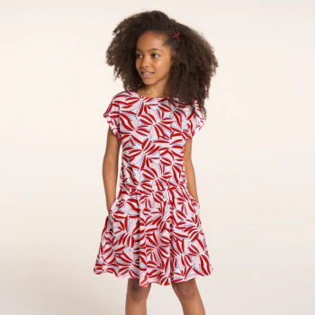 Girl's printed red dress