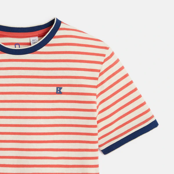 Boy's orange Breton-style T-shirt