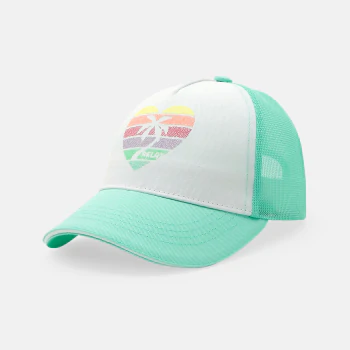 Girl's green mesh cap