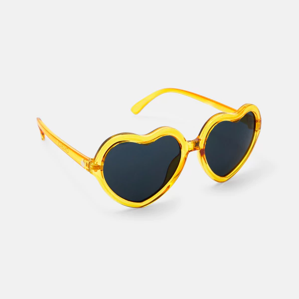 Girl's yellow heart sunglasses