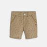 Baby boy's beige linen-effect palm tree Bermuda shorts