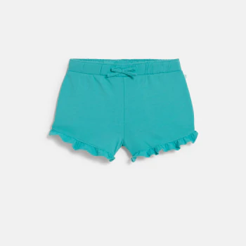 Baby girls lightweight blue brushed cotton shorts