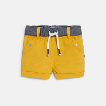 Baby boy's yellow linen and cotton shorts