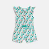 Baby girl's lightweight green printed playsuit