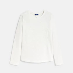 Girl's white long-sleeve...