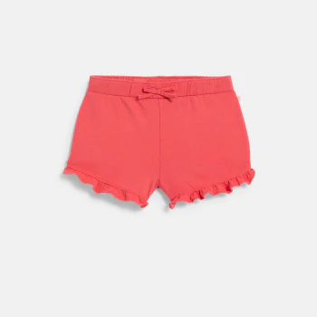 Baby girls lightweight dark pink brushed cotton shorts