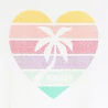 Girl's white rainbow heart motif T-shirt