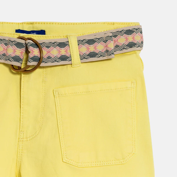 Girl's plain yellow canvas shorts