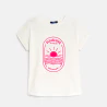 Girl's white slogan T-shirt