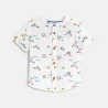 Baby boy's white cotton gauze fish shirt