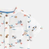 Baby boy's white cotton gauze fish shirt