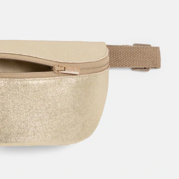 Girl's gold glittery belt bag