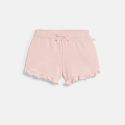 Baby girls lightweight light pink brushed cotton shorts