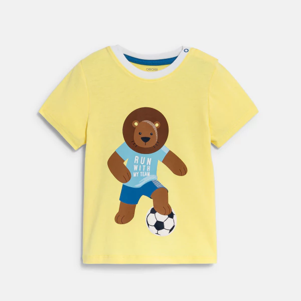 Baby boy's yellow lion football T-shirt